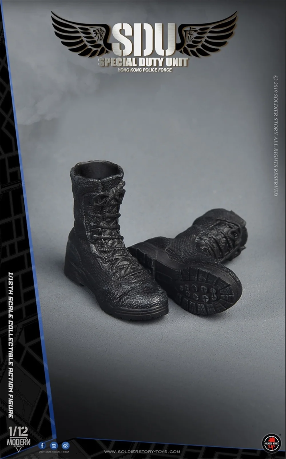 1/12 SoldierStory SSM002 Özel Görev Birimi Hong Kong Polis Kuvvetleri Saldırı Ekibi Siyah Katı Çizmeler Ayakkabı Vücut Hayranları İçin DIY Toplamak