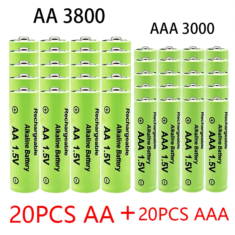 1.5 V AA + AAA Nİ MH Şarj Edilebilir AA Pil AAA Alkalin 3800-3000mah Meşale Oyuncaklar Saat MP3 Oyuncu Değiştirin Ni-Mh Pil