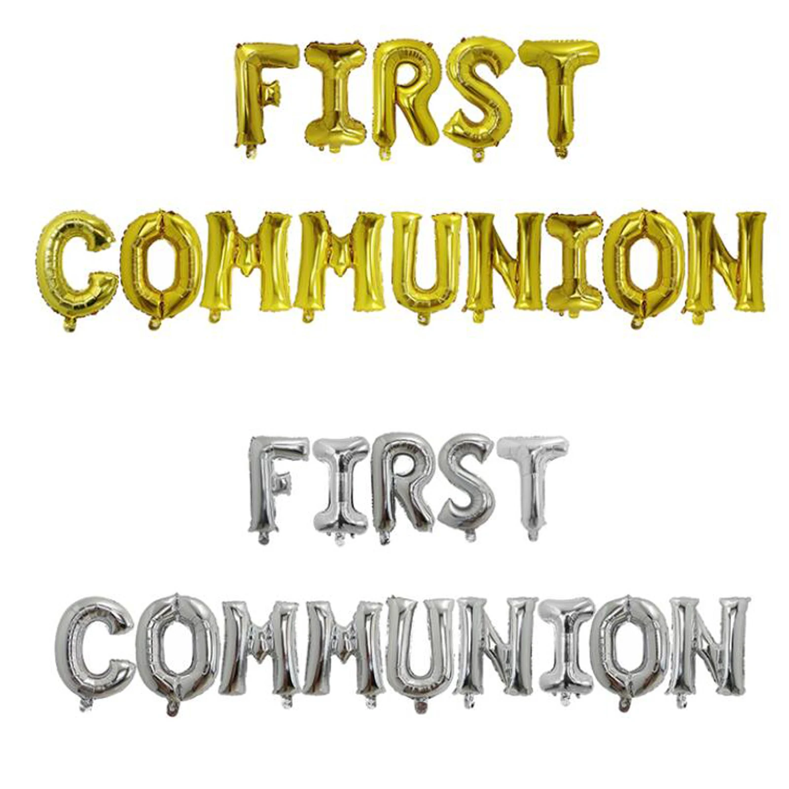 1 takım Mektup İlk Communion Dekorasyon Folyo Balonlar Afiş Bebek Duş Çocuklar İçin İlk Communion Parti İşareti
