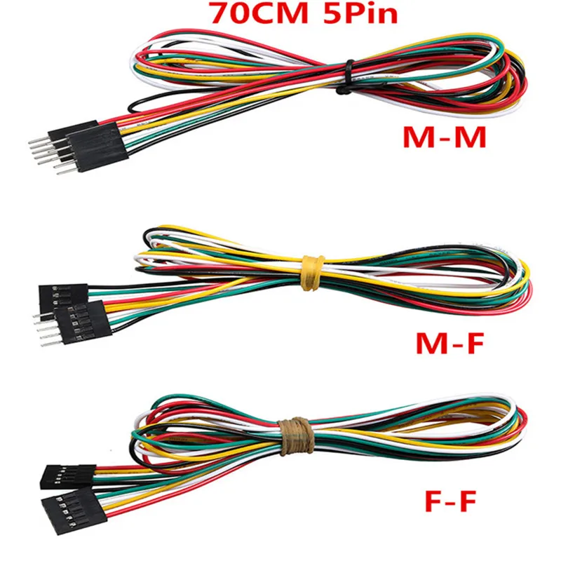 10 adet / grup 5pin 70cm aktarma kabloları AWG24 M-M M-F Dişi DuPont Kablo Hattı Breadboard Teller 3D Yazıcı Elektronik DIY