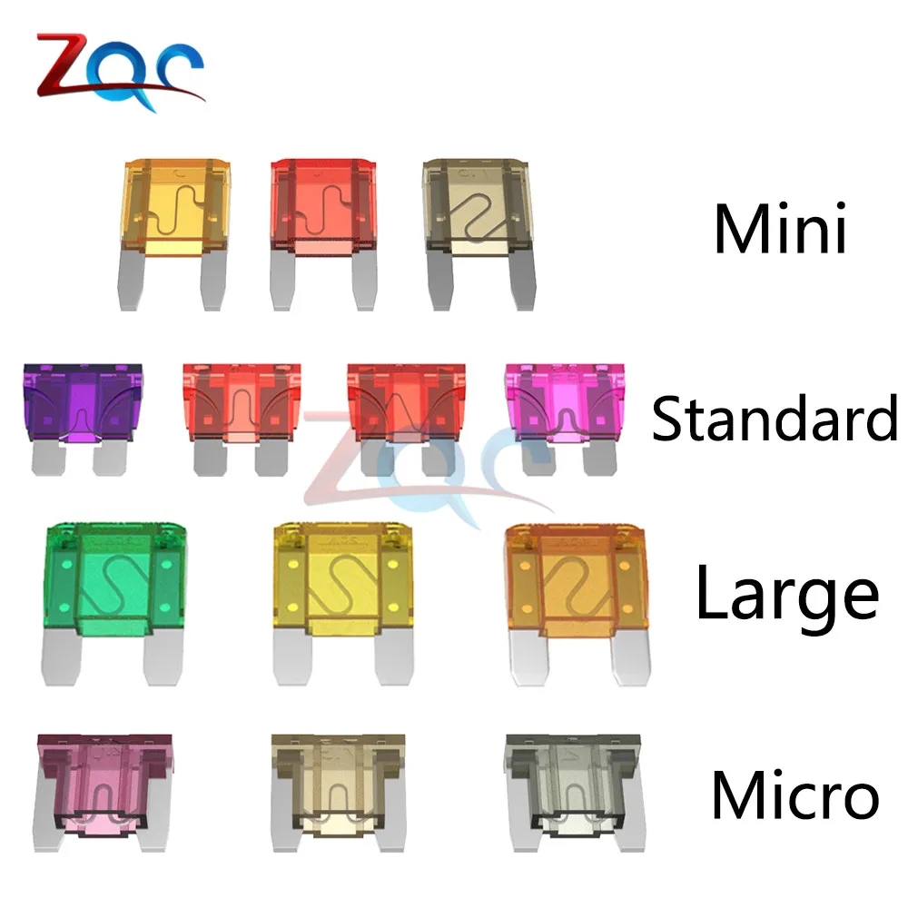 10 adet Mini Standart Mikro Sigortalar 5A 7.5 A 10A 15A 20A 25A 30A 35A 40A Amp Klip Çeşitler Oto Bıçak Tipi Sigorta Seti Araba Kamyon için