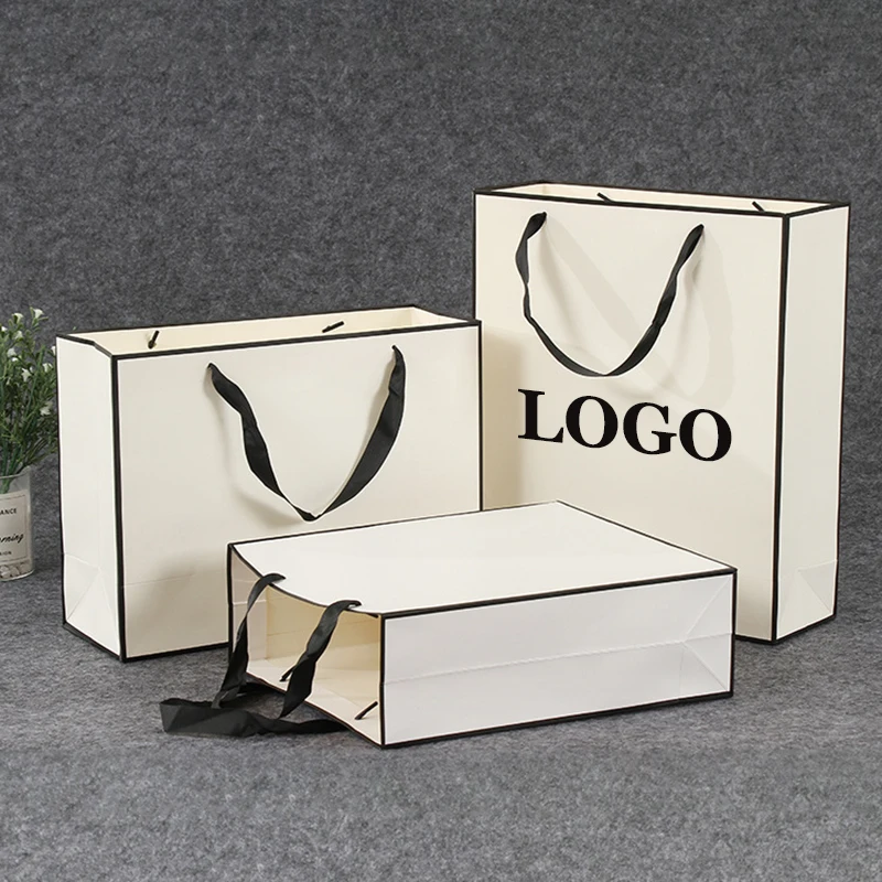 10 Adet Özel Logo Hediye Kağıt Paket Çanta Küçük İşletmeler İçin Düğün İyilik Sevgililer Günü Hediyeleri Çanta Kişiselleştirme paket torbaları