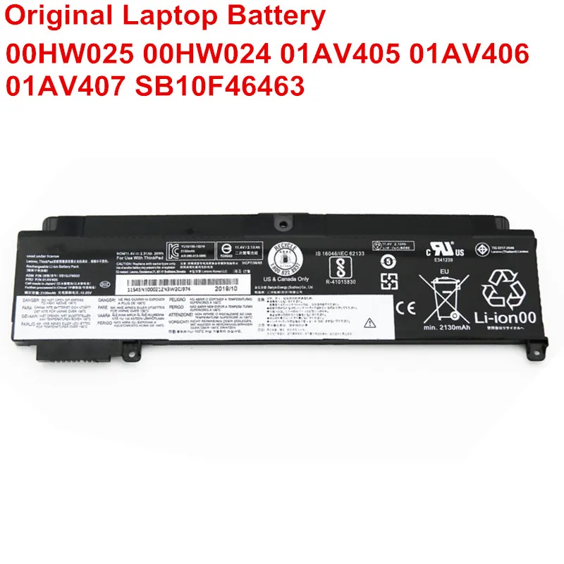 11.4 V 26WH Hotsell Laptop Batarya Orijinal 01AV405 01AV406 01AV408 00HW024 00HW025 SB10F46463 Lenovo ThinkPad T460S T470S