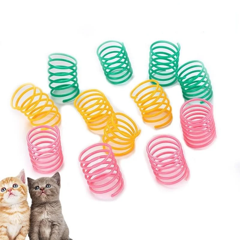 12 Adet Sevimli Kedi Bahar Oyuncaklar Geniş Dayanıklı Ağır Göstergesi Plastik Renkli Yaylar Kedi Oyuncak Oynayan Oyuncaklar Yavru Evcil hayvan aksesuarları Seti
