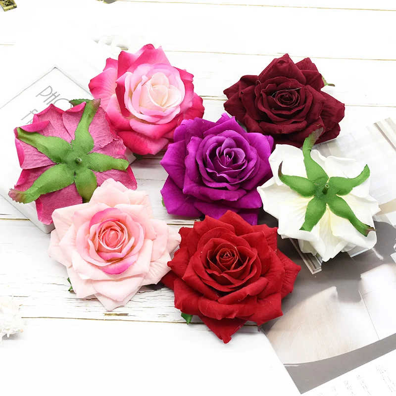 2 Adet 10Cm Güller Kafa Düğün Dekoratif Çiçekler Duvar Dıy Noel Aile Dekorasyon Gelin Broş yapay çiçekler Düzenleme
