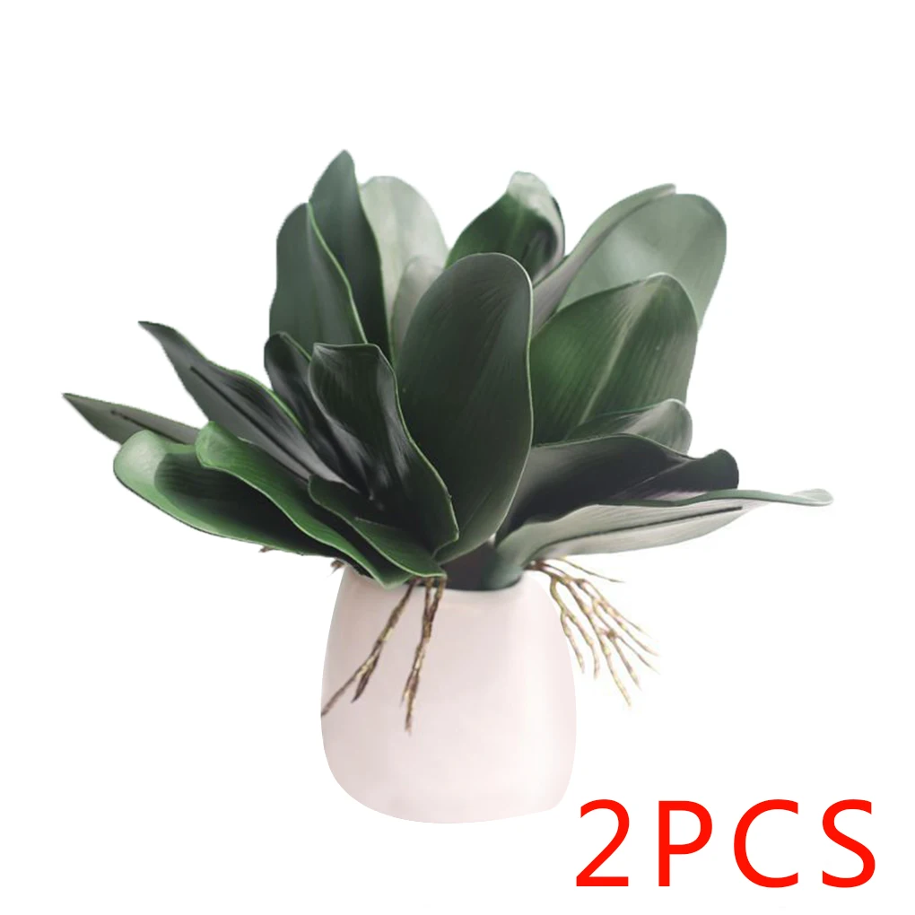 2 Adet Phalaenopsis yaprak yapay bitki yaprak dekoratif çiçekler yardımcı malzeme çiçek dekorasyonu Orkide yaprakları gerçek dokunmatik