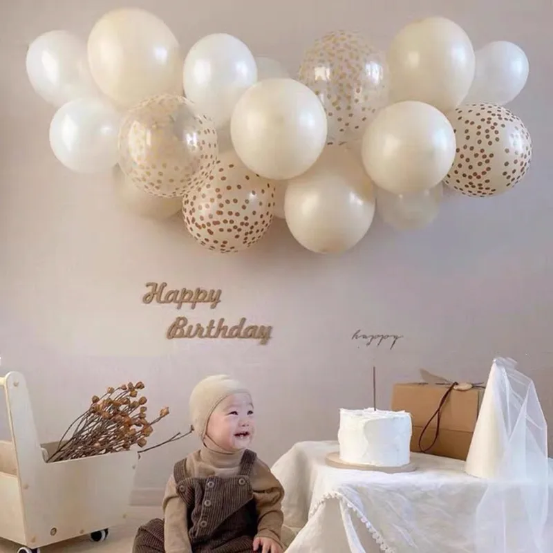 20 adet 12 inç Pastel Saf Beyaz Lateks Balonlar Düğün DIY Altın Nokta Balon Gelin Duş Bebek Doğum Günü Partisi Süslemeleri Globos