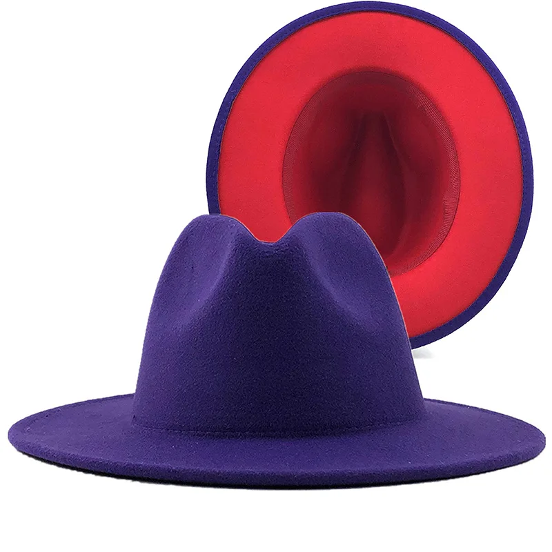 2021 Toptan Fedora Şapka Kadın Kış Şapka Patchwork erkek Geniş Ağız Klasik Düğün Kilise açık hava şapkası ve Kapaklar