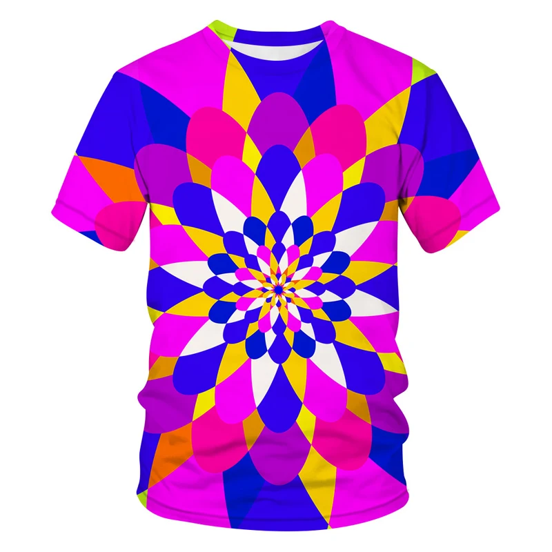 2021 Yeni yazlık t-shirt erkek Ve kadın Yüksek Kaliteli T-shirt Muhteşem 3d Baskı Psychedelic Tarzı Desen Erkek giyim Tops