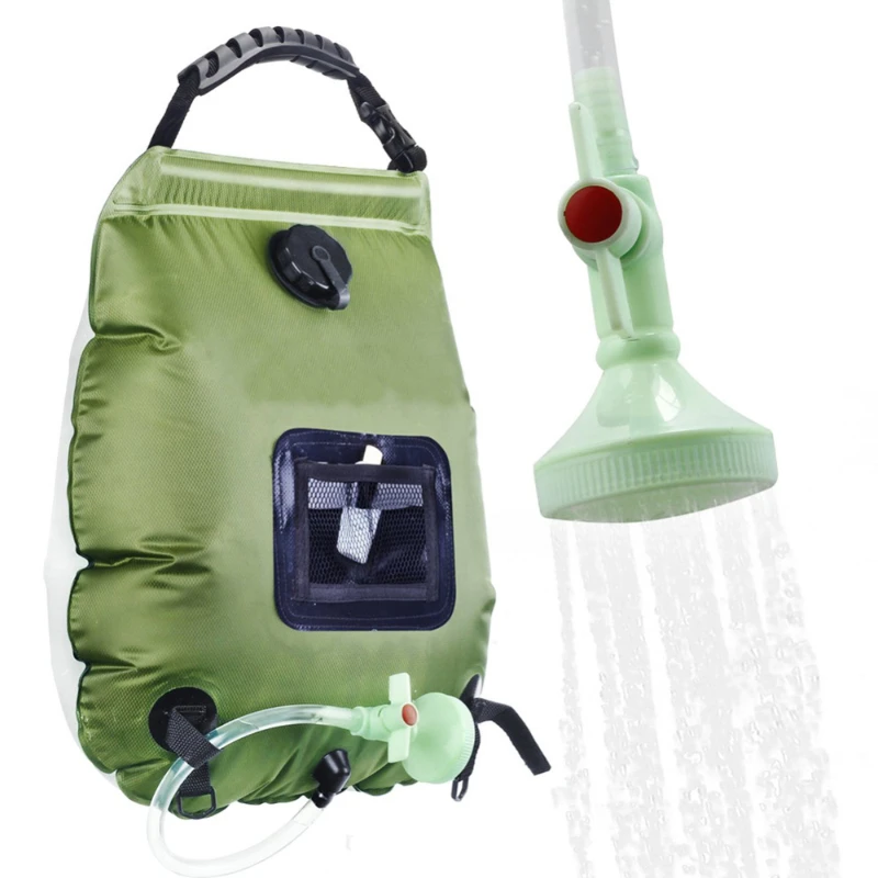 20L açık kamp yürüyüş güneş duş torbası ısıtma kamp duş tırmanma hidrasyon çantası hortum değiştirilebilir duş başlığı