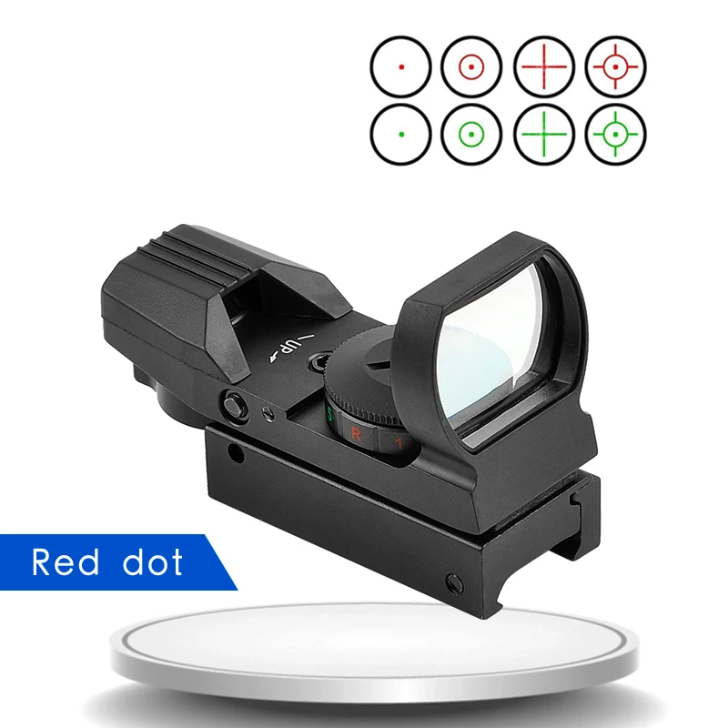 20mm / 11mm Raylı Tüfek Avcılık Optik Holografik kırmızı nokta görüşü Refleks 4 Reticle Taktik Kapsam Kolimatör Sight