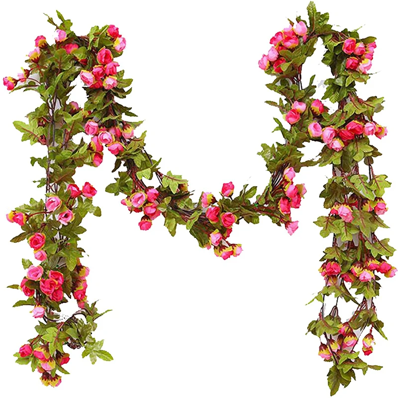 253cm Sahte Gül Asma Yapay Gül Garland Çiçek İpek Şakayık Asma Çiçekler Düğün Ev Dekorasyon için Sonbahar DIY Bahçe Kemer