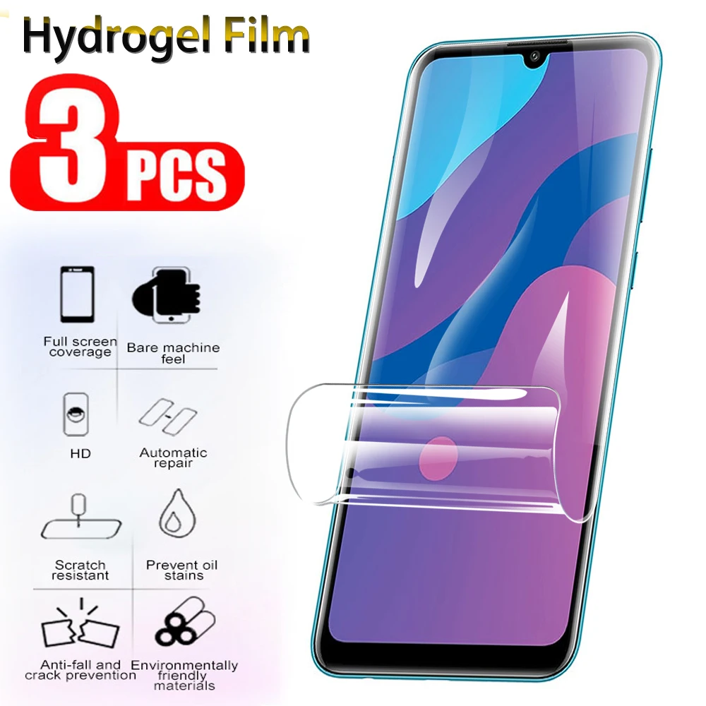 3 Adet tam kapak Hidrojel ekran koruyucu film için Huawei Onur 9 Lite 9a 9c 9s 9x 8a pro 8a başbakan 8c 8s 8x Yumuşak film cam değil