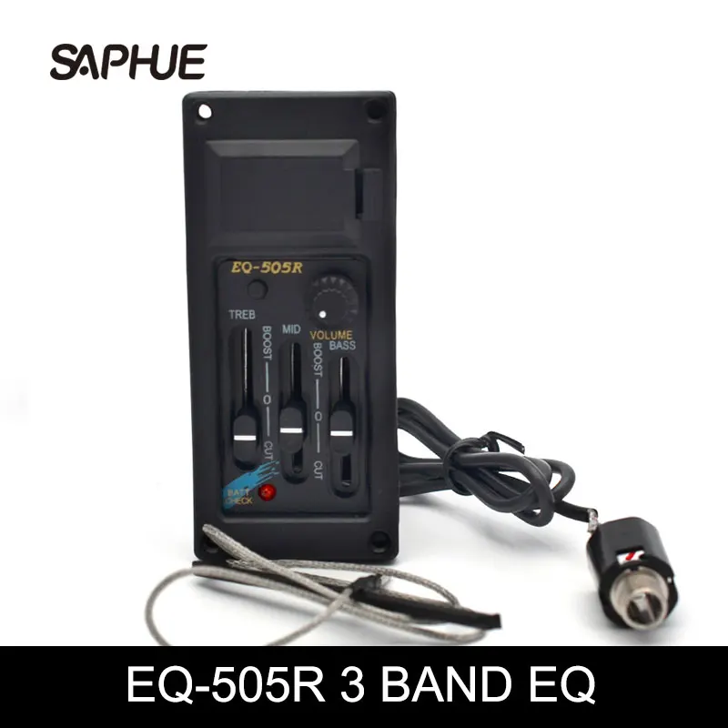 3 Bant EQ-505R Akustik Gitar EQ Preamp Pickup Piezo Akustik Gitar İçin
