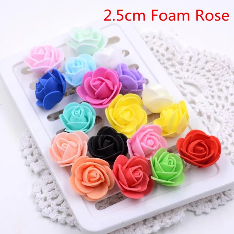30 adet 19 Renkler 3cm Köpük Küçük Köpük Gül yapay çiçek Düğün Şenlikli Dekorasyon Giyim Ayakkabı Şapka Aksesuarları Rosa Çiçek