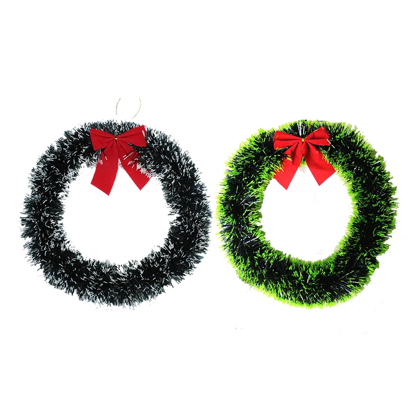 30 cm 35 cm Noel Çelenk Yeşil Koyu Yeşil Noel Asma Yüzük Noel Kapı Asılı Dekorasyon Yeni Yıl Parti Malzemeleri