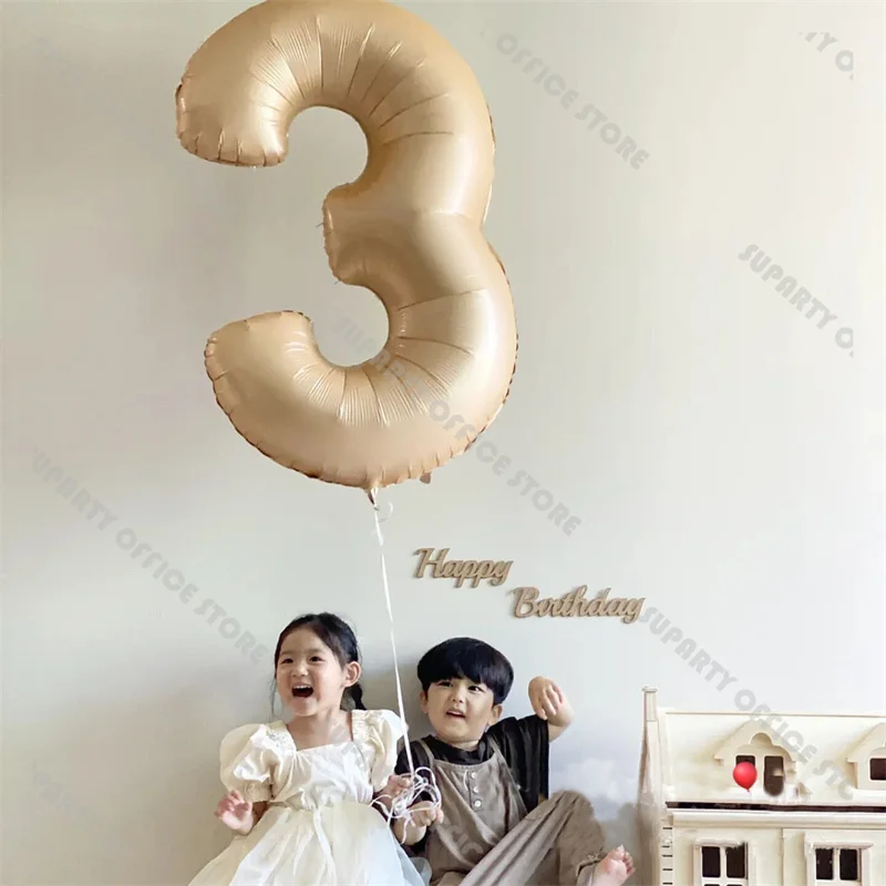 32/40 inç Dev Nötr Numarası Balon Bej Krem Boz Kahverengi Balonlar Karamel Balon Bebek Duş Düğün Doğum Günü Partisi Dekoru