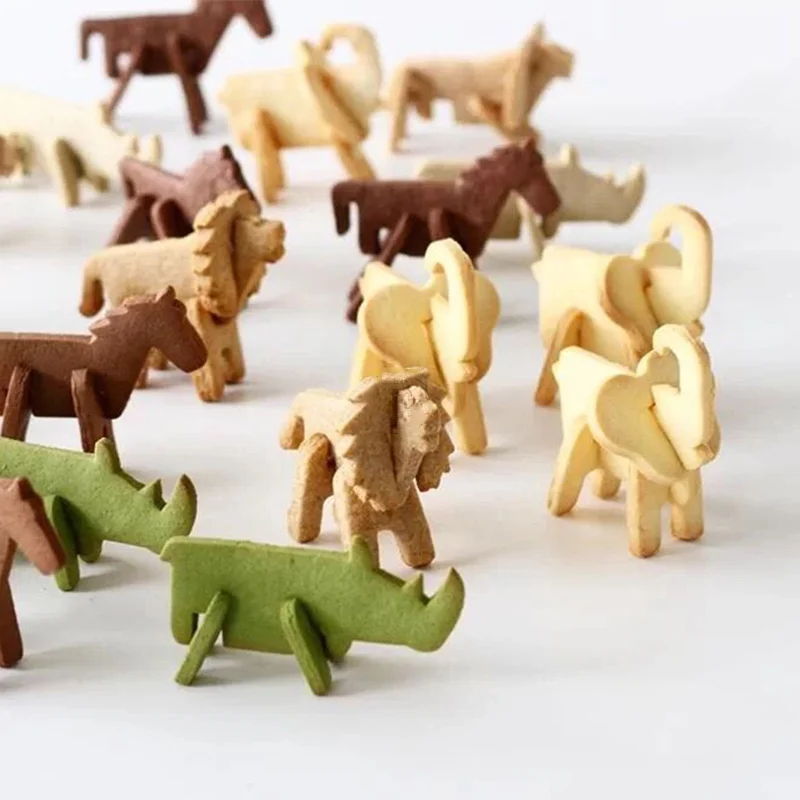 3D Fil Çerez Kesiciler Kalıp Hayvan kurabiye kesici Bisküvi Kabartma Kalıp Fondan Kek Dekorasyon Ev Pişirme Bisküvi Araçları