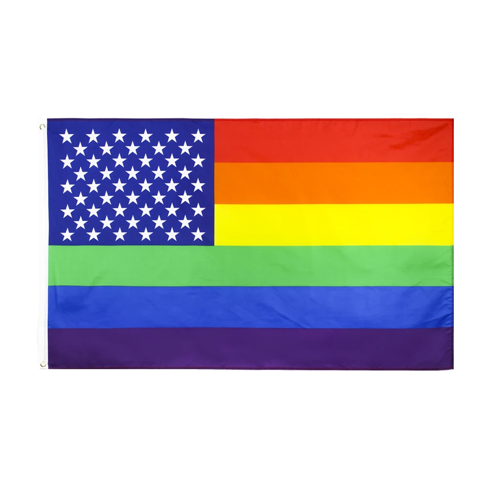 3Jflag 3x5Fts 90X150cm LGBT Amerikan Eşcinsel ABD Gökkuşağı Gurur Bayrağı