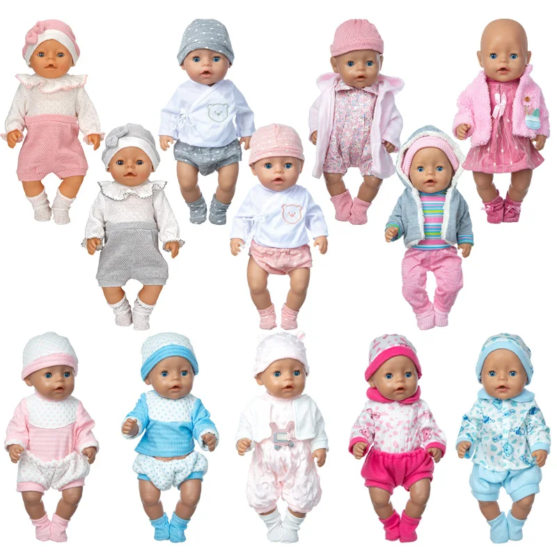 4 Adet / Takım + Ceket + Şapka + Çorap oyuncak bebek giysileri Fit 17 inç 43cm oyuncak bebek giysileri Doğan Bebek Takım Elbise Bebek Doğum Günü Festivali Hediye