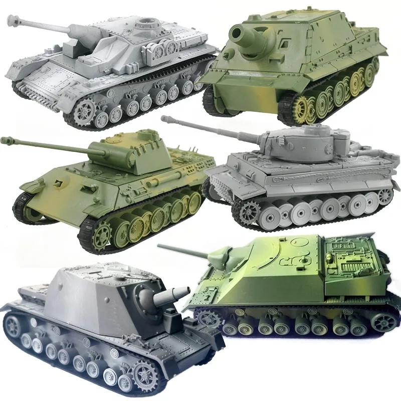 4D Farklı Tankı Modeli Yapı Kitleri Askeri Montaj Eğitici Oyuncaklar Dekorasyon Malzemesi Panter Kaplan Turmtiger Saldırı