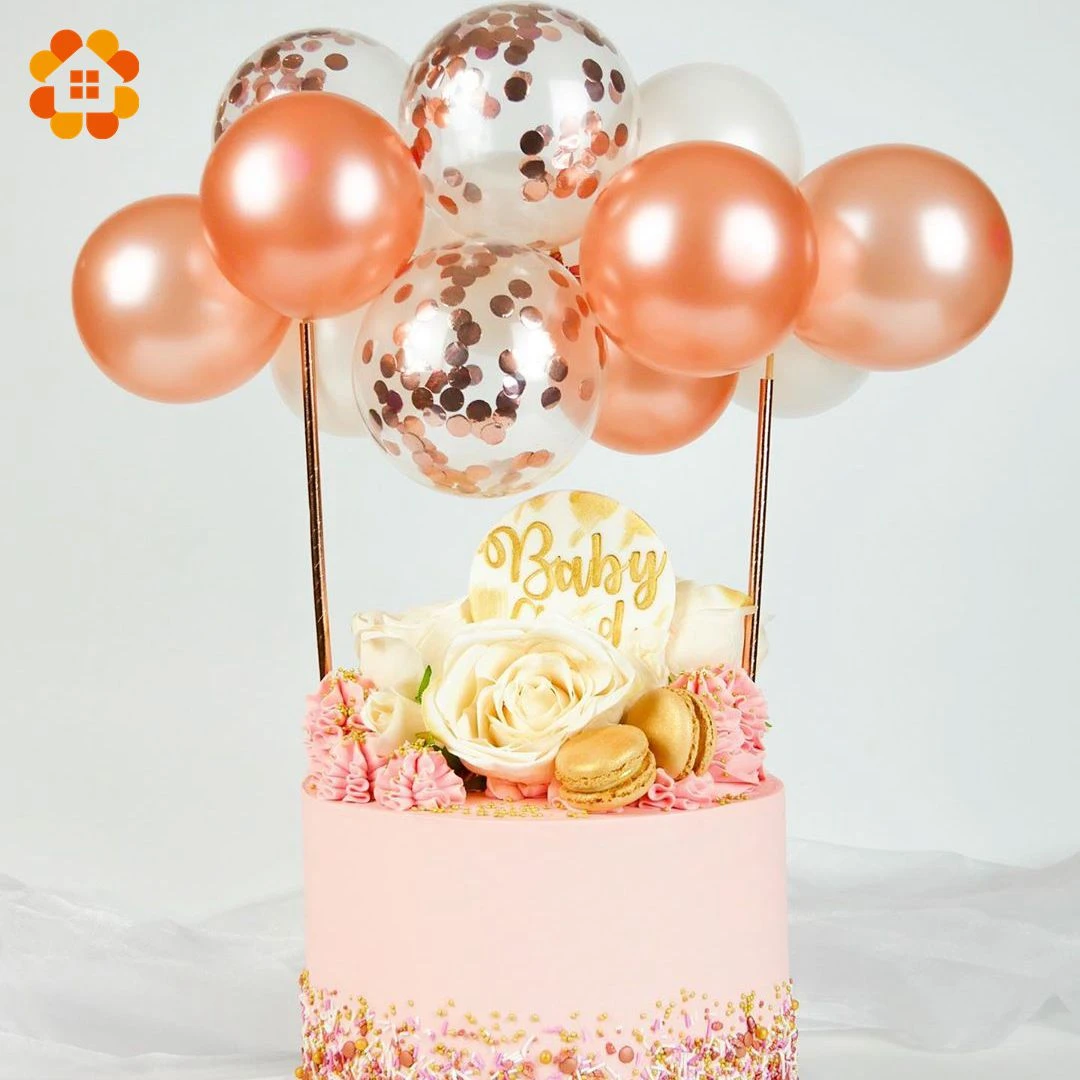5 İnç Kek Balonlar Kek Topper Bulut Şekli Konfeti Balon Kek Topper balonlar Doğum Günü Bebek Duş Düğün Dekorasyon