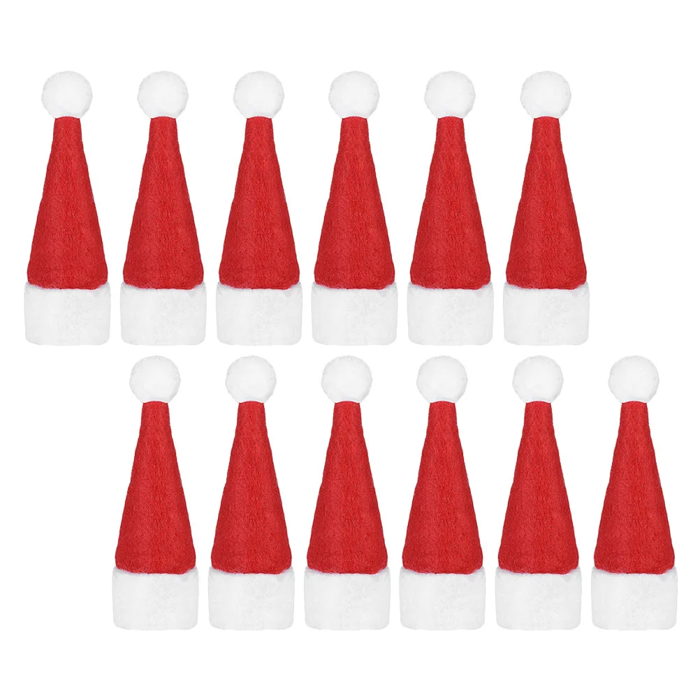50 adet Mini Noel Şapka Noel noel baba şapkaları Lolipop Şeker Mini Noel tarzı Kapaklar Düğün Noel Ağacı Süsleme Dekor