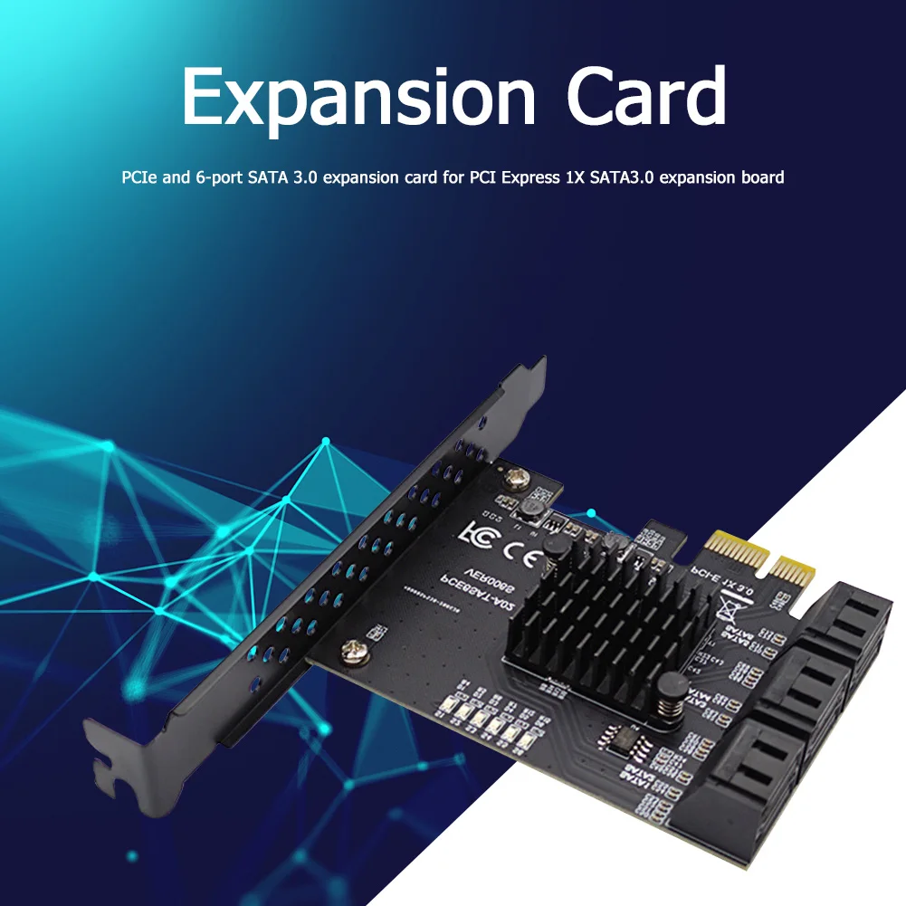 6 Port SATA III PCIe Genişleme Kartı 6Gbps SATA 3.0 PCI-e 1X Denetleyici Kartı PCI Express Adaptörü Dönüştürücü Braketi ile