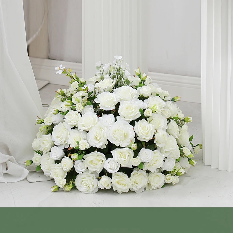 60 cm düğün yol kurşun büyük çiçek topu simülasyon ipek çiçek gül düğün sahne Roma sütun çiçek dekorasyonu özel