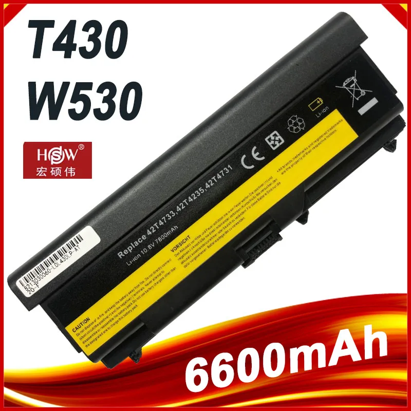 6600 mAh 9 Hücreleri lenovo için batarya T430 L430 T430I T530 W530 W530I L530 SL430 42T4737
