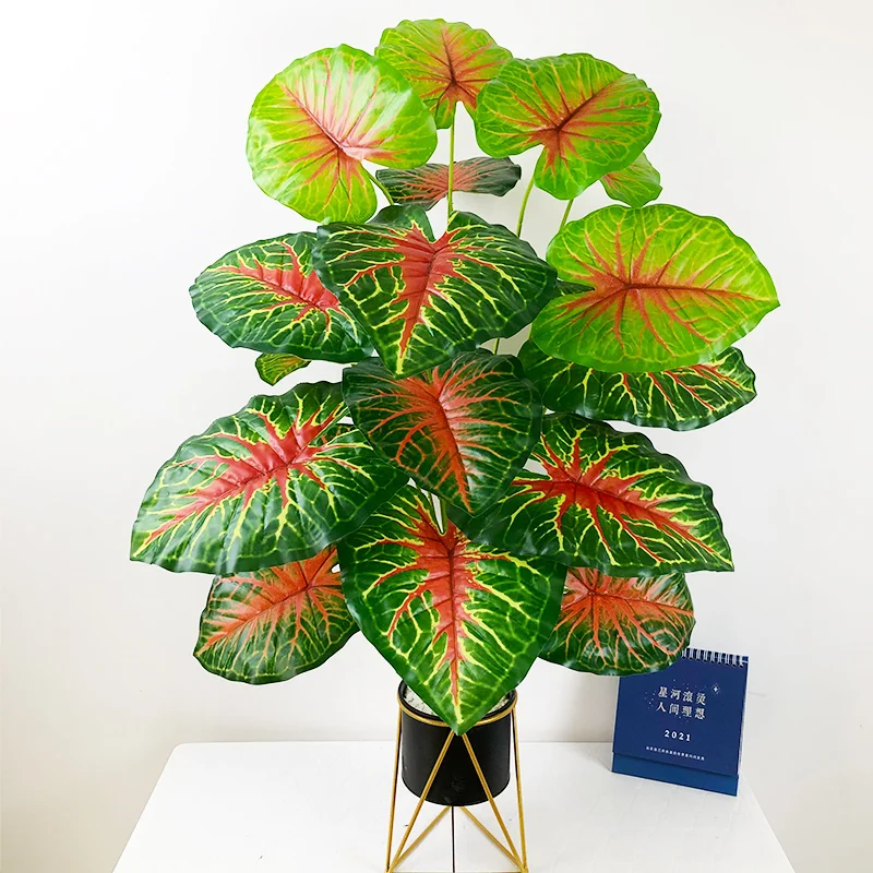 75cm 24 Kafaları Sahte Monstera Bitkiler Büyük Yapay Tropikal Yapraklar Plastik Scindapsus Buket Palmiye Ağacı Ev Ofis Dekor için
