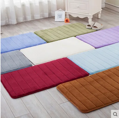 80 * 160 cm Yeni Mercan Polar Yatak Odası Yatak Halı Mutfak/Banyo / Tuvalet Kaymaz Paspaslar Saf Renk Çizgili Kilim
