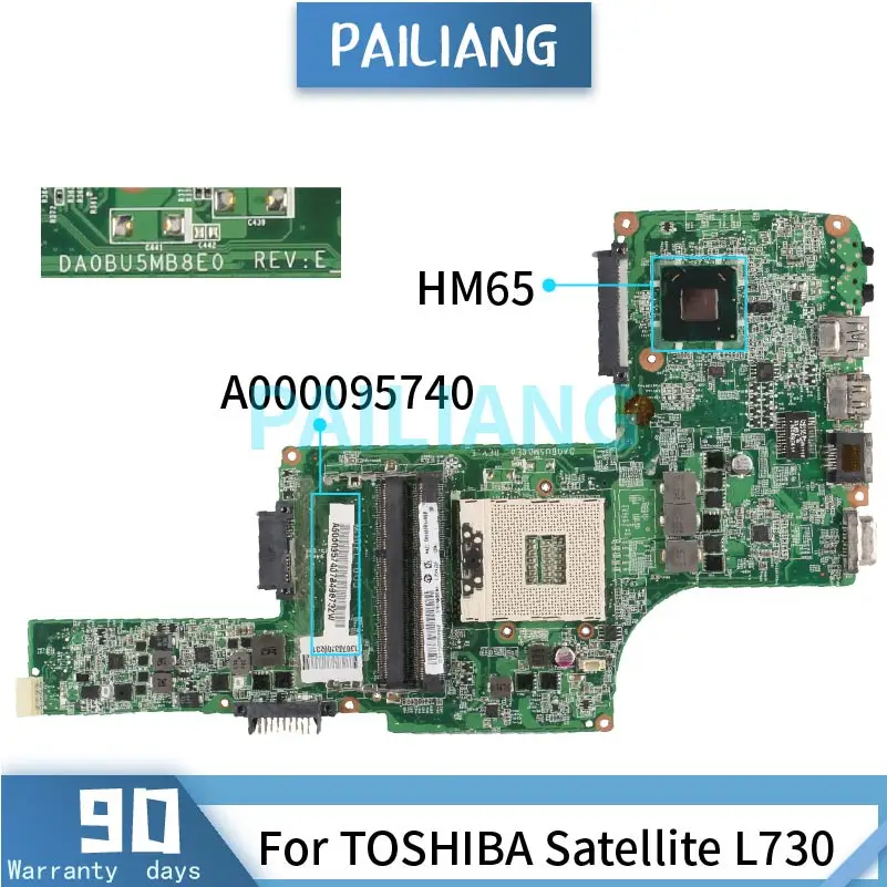 A000095740 TOSHİBA SATELLİTE L730 Anakart HM65 Laptop anakart DA0BU5MB8E0 HM65 DDR3 test TAMAM