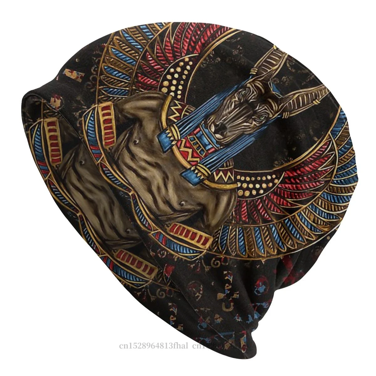 Anubis Tanrı Kaput Homme Moda Skullies bere Antik Mısır Mısır Erkekler Kadınlar İçin Yenilik Kumaş Şapka