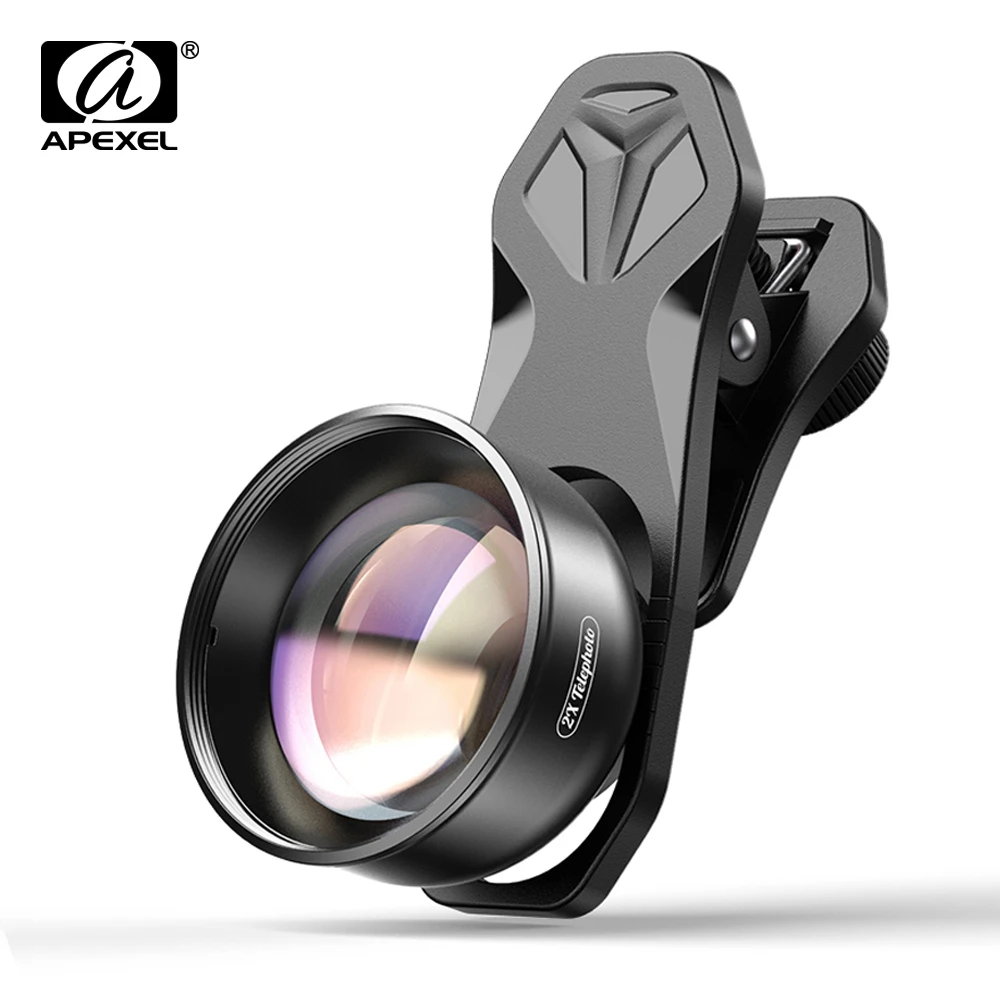 APEXEL 2X teleskop lensi Kitleri ile akıllı telefonlar İçin Evrensel Klip cep telefonu Telefoto Lens iPhone Samsung için CPL Filtre İle