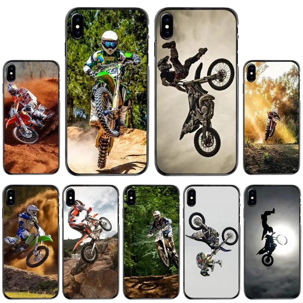 Apple iPhone 11 12 13 14 Pro MAX Mini 5 5S SE 6 6S 7 8 Artı 10 X XR XS sert Çanta Kapak Kir Bisiklet motosiklet yarışı Moto Çapraz