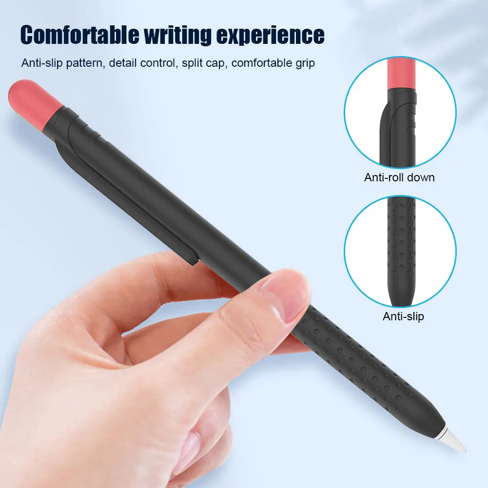 Apple Kalem için 1 Manyetik Anti Kayma Durumda Taşınabilir Silikon Tablet Dokunmatik Stylus Kalem Koruyucu Kılıf Kapak
