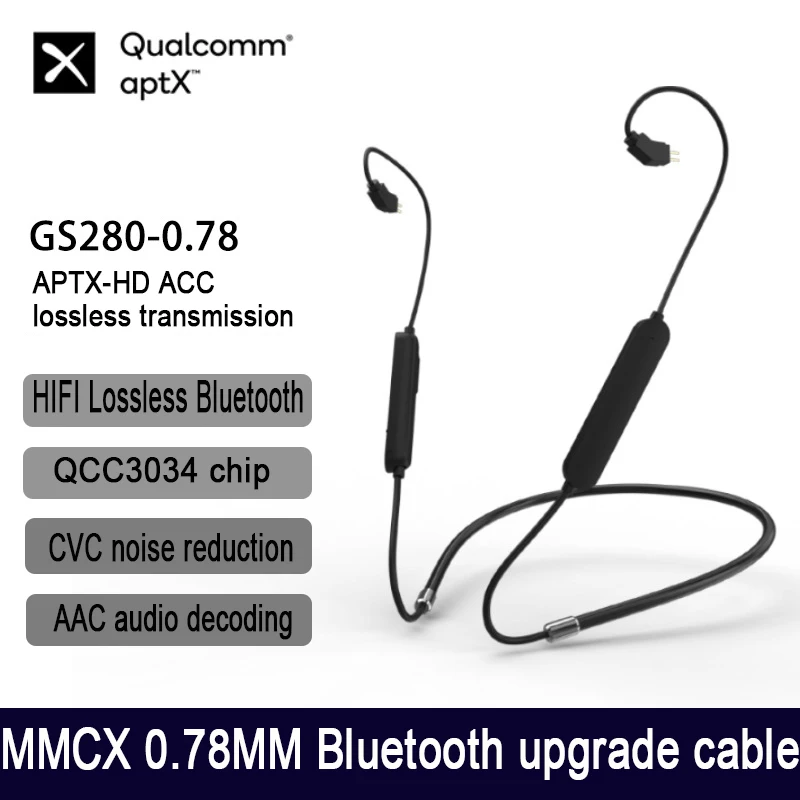 APTX-HD ACC Bluetooth kablosu QCC3034 mmcx/0.78 HıFı kablosu CVC8. 0 Gürültü azaltma Çok noktalı bağlantı Çince ve İngilizce anahtarlama