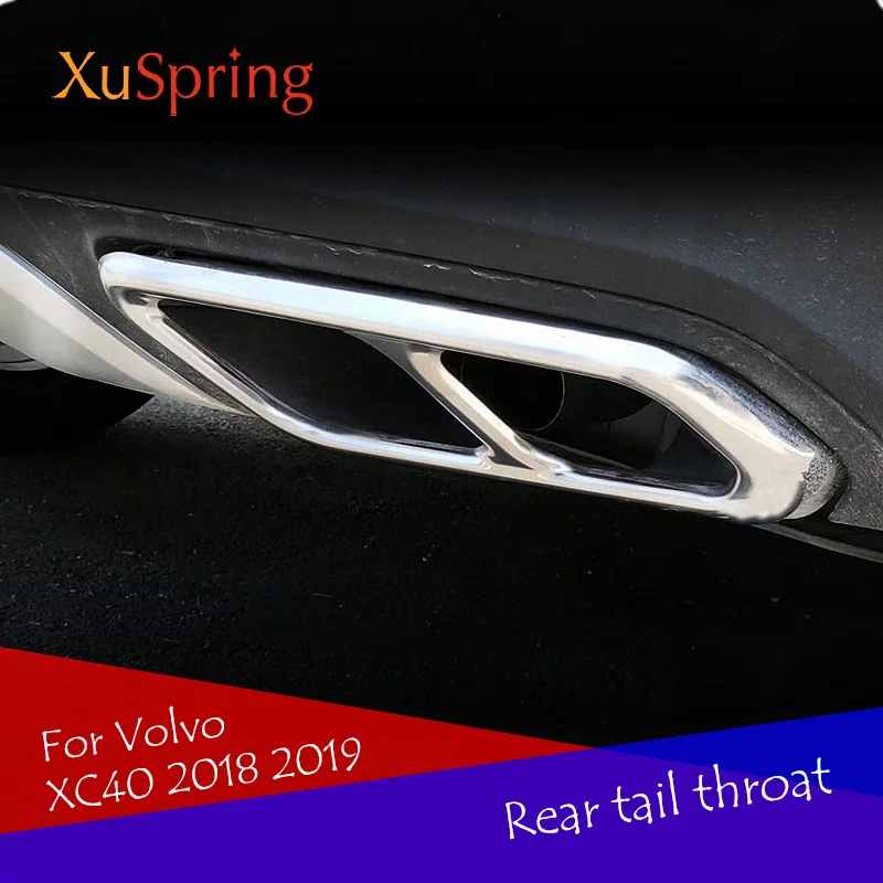 Araba stil arka boğaz egzoz havalandırma boruları kapak susturucu ipucu kapak trim trim aksesuarları 2 adet/takım Volvo XC40 2018 2019