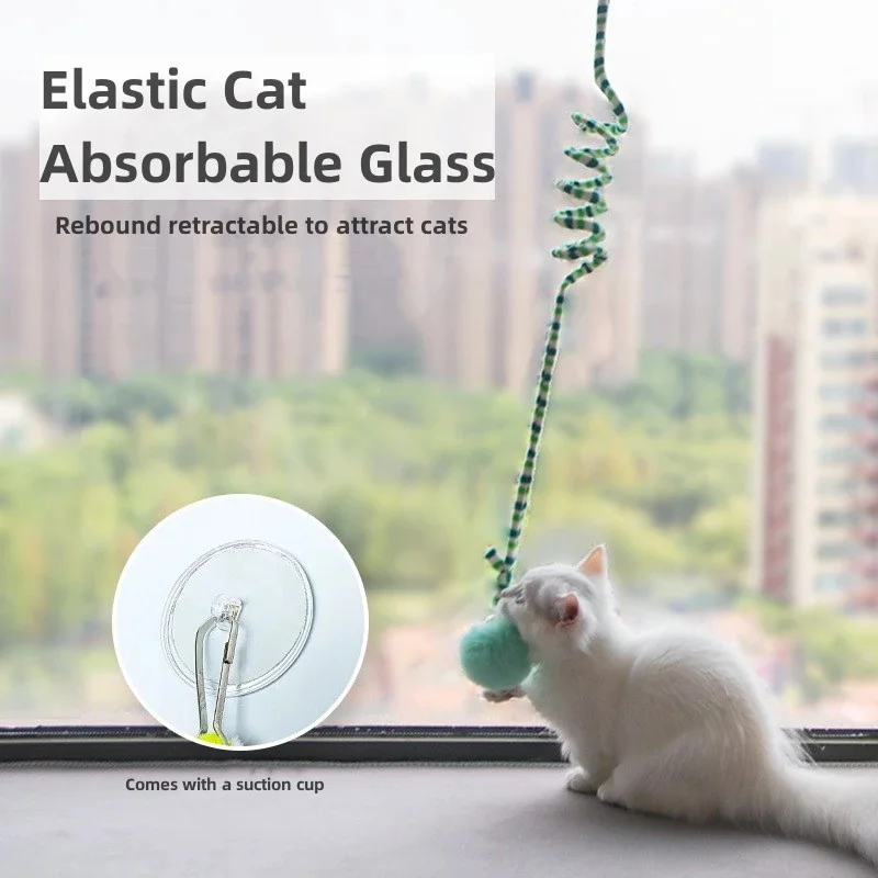 Asılı Kapı Yeni Kedi Oyuncak Komik Kendinden hey Otomatik Scratch Halat Kedi Elastik Halat Çan Topu Oyuncak Malzemeleri