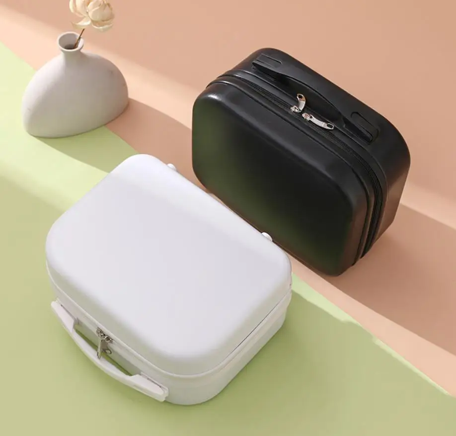 Bagaj kadın 13 inç bavul kadın kozmetik durumda mini kutu taşınabilir küçük seyahat çantası kozmetik saklama kutusu