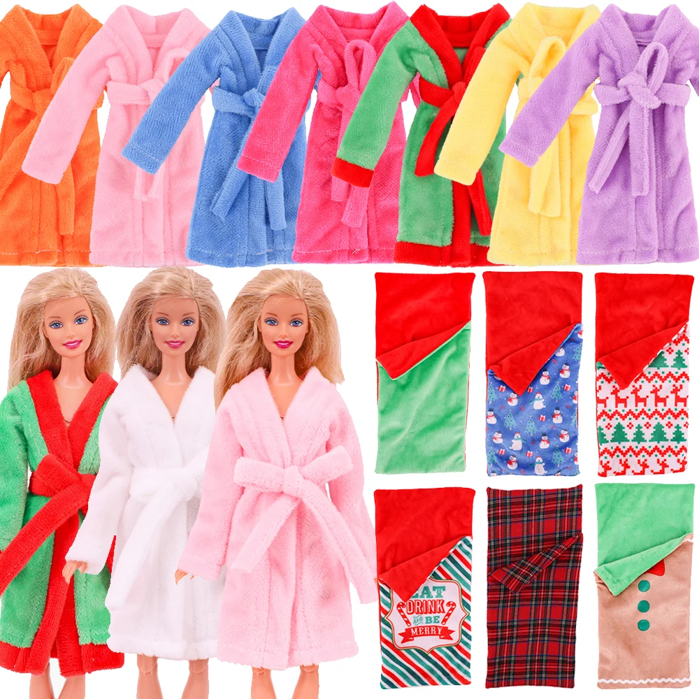 Barbie oyuncak bebek giysileri Peluş Uyku Tulumu Aksesuarları Yumuşak Elbise Yay Pijama Bornoz 11.5 İnç Blyth Doll 1 / 6BJD Bebek Kız Oyuncak
