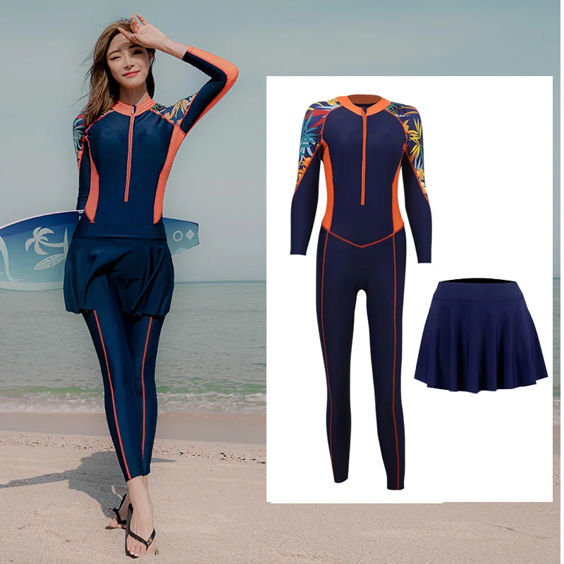 Bayanlar dalgıç kıyafeti Bayan dalgıç kıyafeti Siyam Uzun Kollu Wetsuit Denizanası Açık Sörf Güneş Koruyucu mayo Takım Elbise Dalış Skins