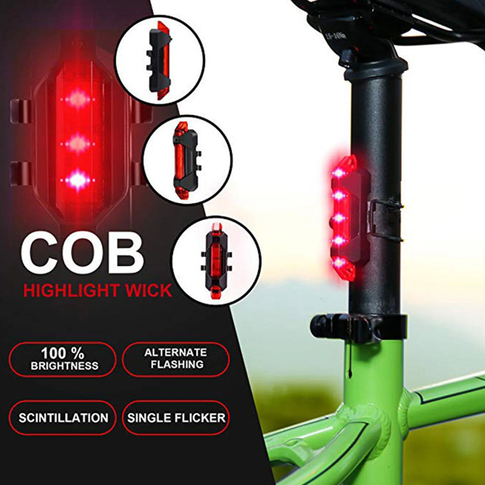 Bisiklet Arka Lambası emniyet lambası 20 Lümen Yüksek Parlaklık bisiklet montaj aksamı sinyal ışığı Bisiklet Tekerleği Yansıtıcı Lamba Değiştirme