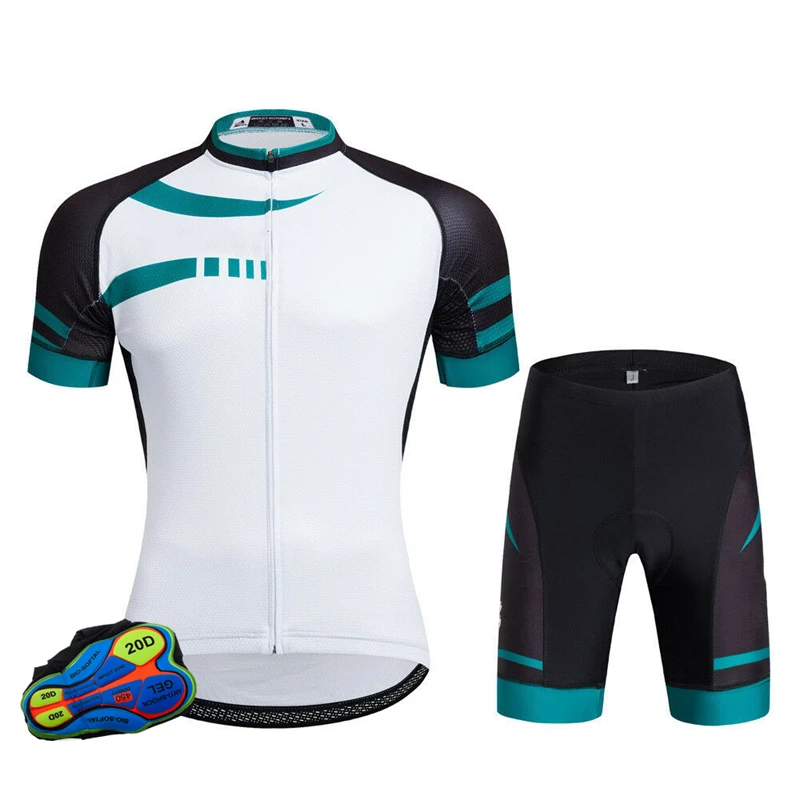 Bisiklet Jersey Seti Pro Team 2021 Bisiklet Giyim Yaz Kısa Kollu Bisiklet Takım Elbise erkek Üst ve Alt Bib Şort Takımı