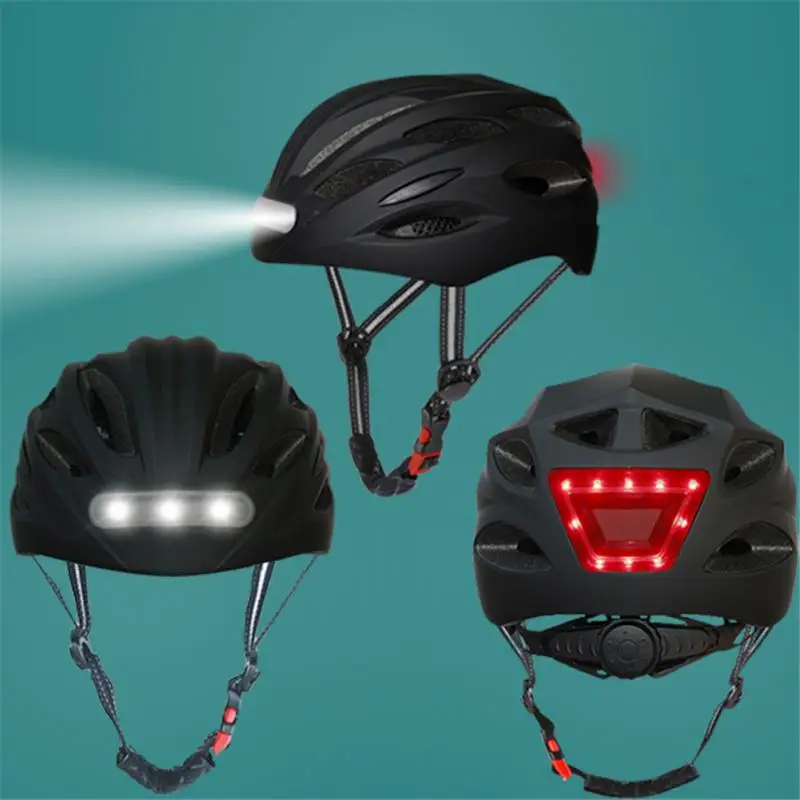 Bisiklet kask ile ışık USB şarj edilebilir entegral kalıplı Ultralight bisiklet kask MTB yol bisikleti motosiklet kask ekipmanları