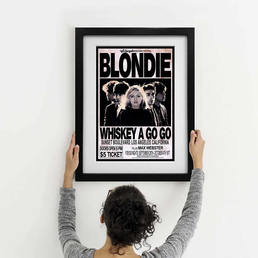 Blondıe 1977 Erken Konser Müzik Şarkıcı Yıldız Tuval Poster Baskılar Fotoğraf Portre Resimleri Bar Cafe Duvar Sanatı Ev Dekor Duvar