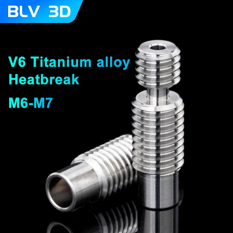 BLV YENİ yüksek kaliteli GRADE5 V6 titanyum alaşımlı isı arası V6 HOTEND isıtıcı blok 1.75 MM Filament Pürüzsüz