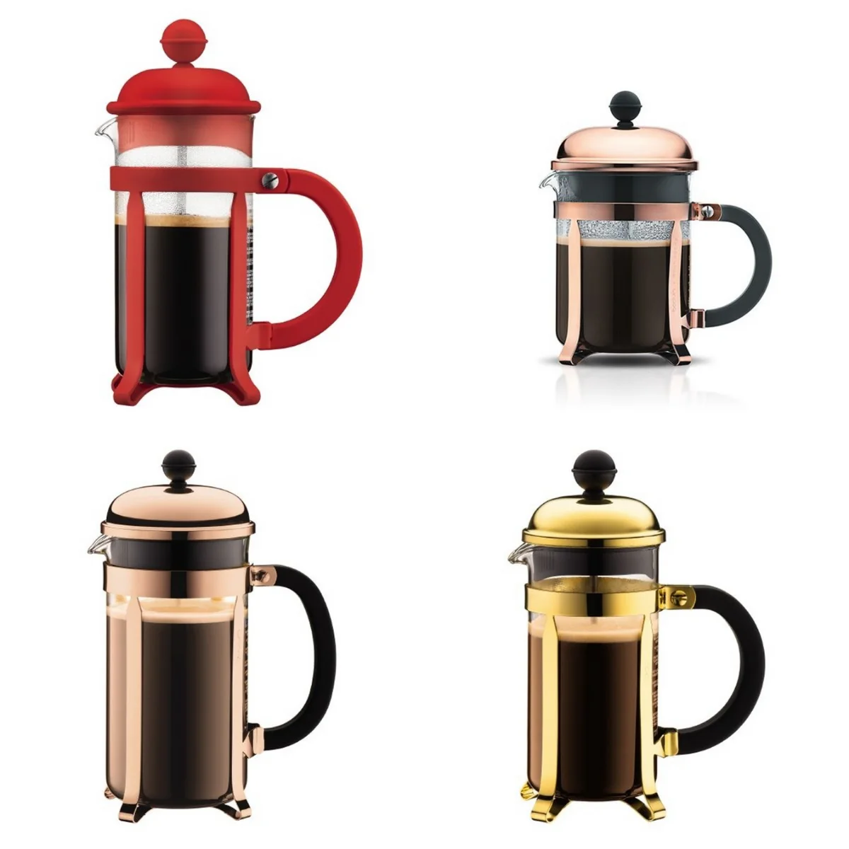Bodum Fransız Basın, Orijinal Danimarka Kahve Makinesi, çay Brewer 350 ml/1000 ml Ev Kullanımı Paslanmaz Çelik Cam Pot