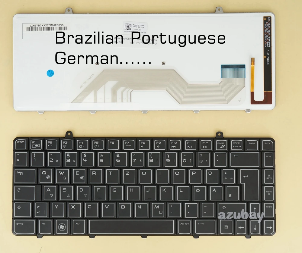 Brezilya portekizcesi Alman dell için klavye Alienware M11x R2, M11x R3 0 KMVNT 04YP7H V109002DR1 V109002DK1 PK130CW1A21 Arkadan Aydınlatmalı